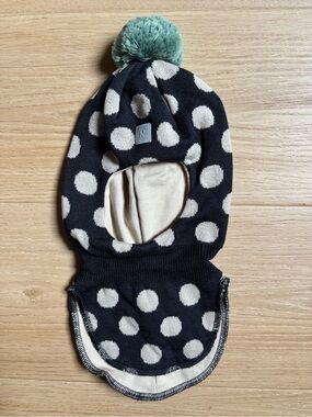 Reima Polkka Kids Balaclava Merino Wool & Organic Cotton US 3-4Y Black and Tan